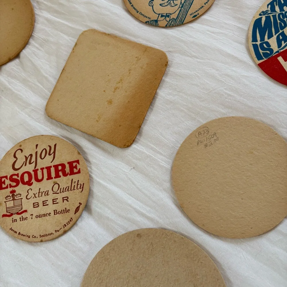 Vintage Beer coaster 1930’s - 60s brewery cardboard collection lot of 45